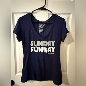 Size M Cowboys Navy Blue Women's Short Sleeve Tee